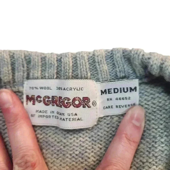 Vintage McGregor Vest Size M Light Blue Grey Wool Blend *See Description - Picture 3 of 12